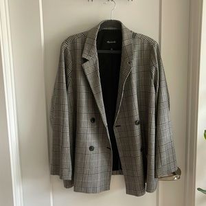 Madewell Caldwell plaid double-breasted blazer
